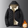 Men's Solid Color Casual With Cotton Zipper Long-sleeved Jacket Men's Graphene Hooded Cotton Jacket NEW SPORT Pocket Label