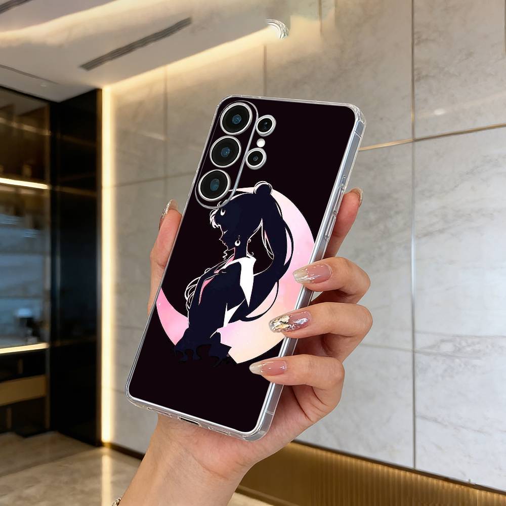 S-Sailor- Moon Clear Phone Case for Samsung S25, S24, S21, S22, S23, S30, Ultra, S20, Plus, FE, Lite