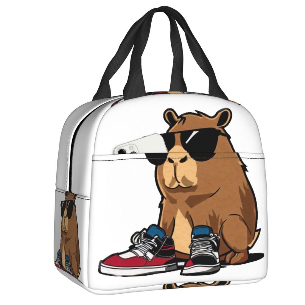 Custom Capybara Insulated Lunch Bag for Women Leakproof Cooler Thermal Lunch Tote Office Picnic Travel