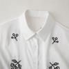 2024 Autumn Women's European & American Fashion Beaded Embroidered Satin Long-Sleeve Shirt