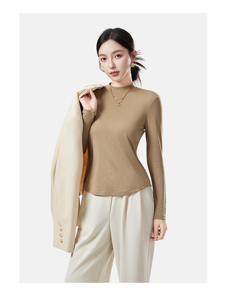 Damska Lenzing Modal Antybakteryjna Ciepła Koszulka Bazowa z Długim Rękawem