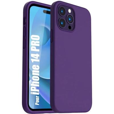 Protective Case for iPhone 14 Pro - E.F.CONNECTION - Matte Dark Purple - Silicone - Shockproof