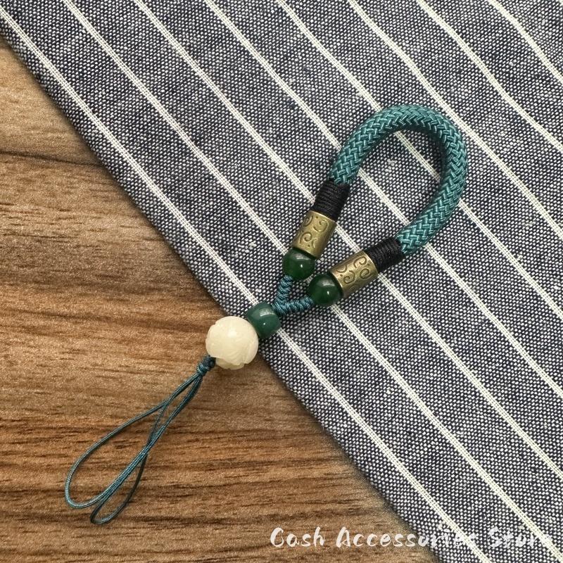 Chinese Style Braid Retro Mobile Phone Chain Women's Lanyard Short Pendant Hanging Decoration Finger Hanging Rope Straps