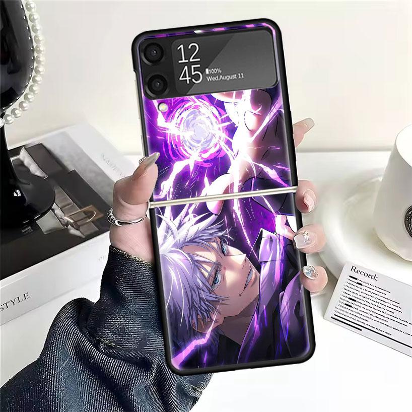 Kaisen J-Jujutsu Gojo Satoru Phone Case For Samsung Galaxy Z Flip7 Flip6 Flip3 Flip4 Flip5 PC Hard Z Flip 7 6 5 4 3 5G Fundas Co
