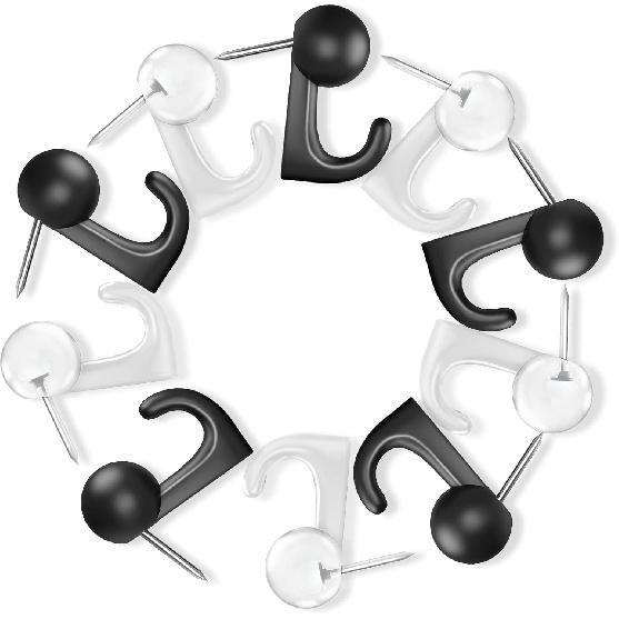 Push Pin Hooks - 50 Pieces Cork Board Hooks, Push P for Wall, Decorative Thumb Tacks Hook for Photo Wall, Bulletin Board, Home Wall, Map, Calendar,