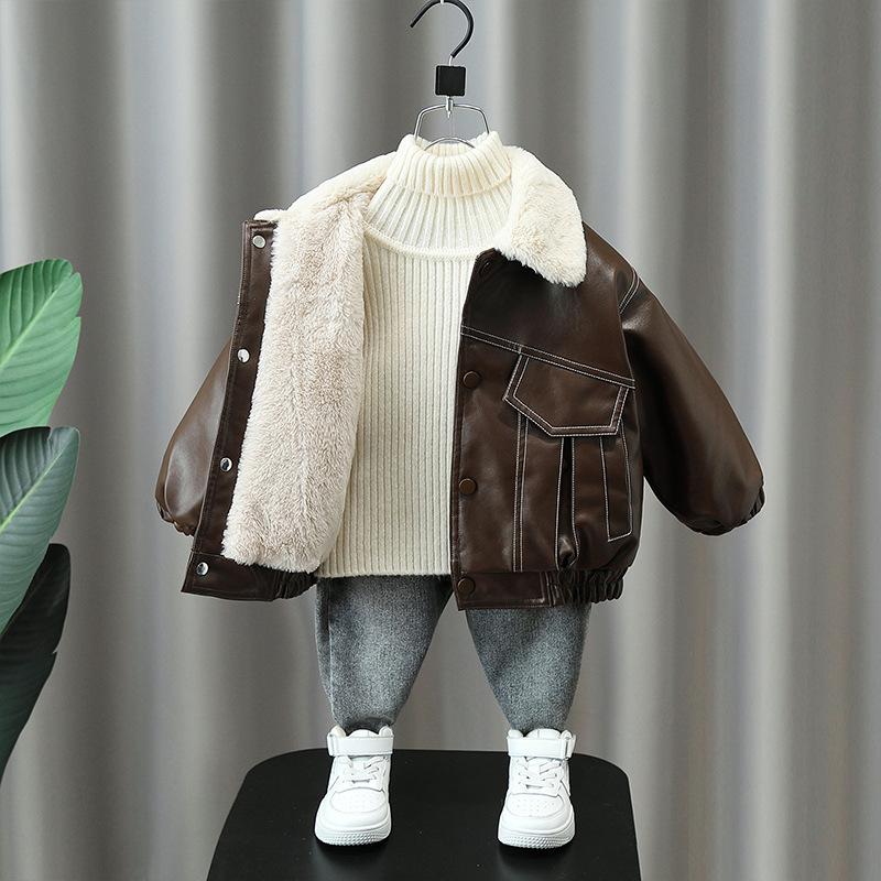 

Флисовое пальто для мальчиков. Осенне-зимняя детская повседневная куртка.