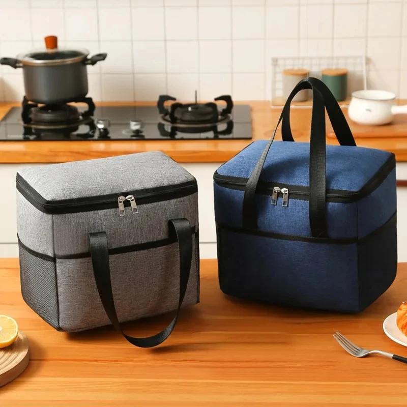 Fashion Large Capacity Leakproof Lunch Cooler Bags for Women Men Outdoor Travel Picnic Thermal Insulation Bag Box