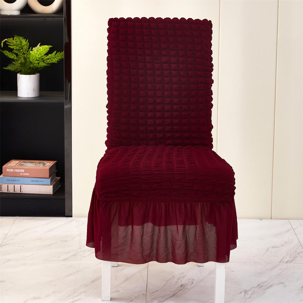 2pcs Chair Covers, Universal Stretch Dining Room Chair Covers With Skirt, Removable Parsons Chair Slipcover For Kitchen Wedding Party Banquet