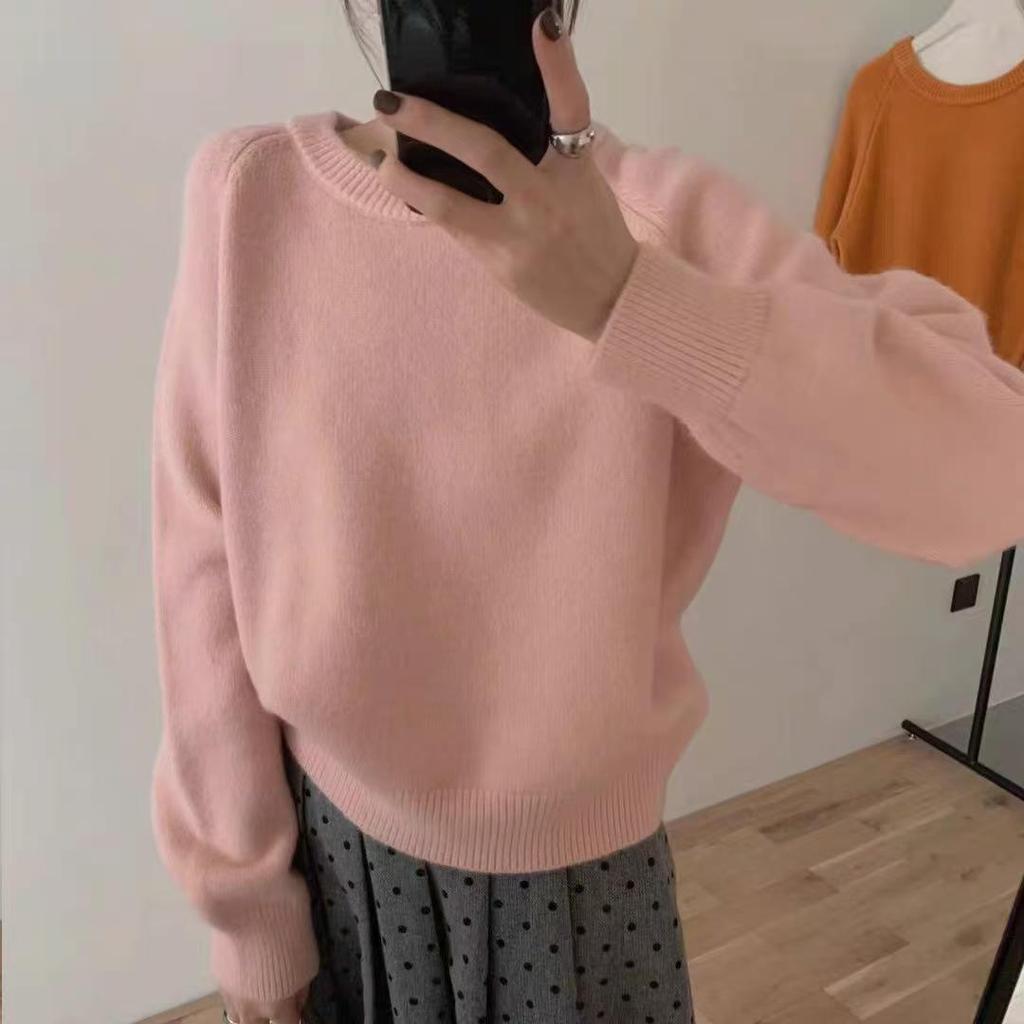 Women's 2025 Autumn/Winter Korean Style Loose Round Neck Knit Sweater