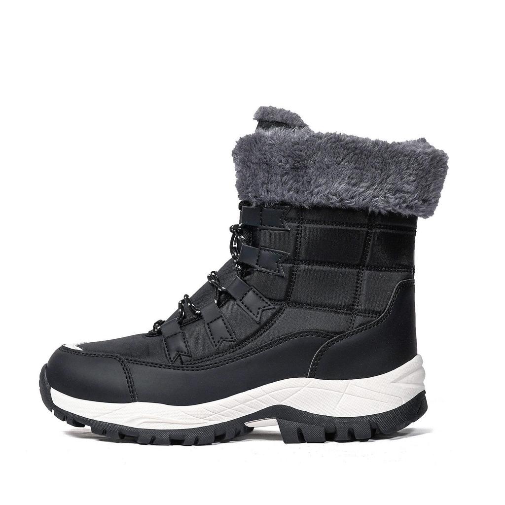 Women's High-Top Winter Snow Boots: Outdoor Travel Style, Plus Cotton, Combat Design, New for 2025.