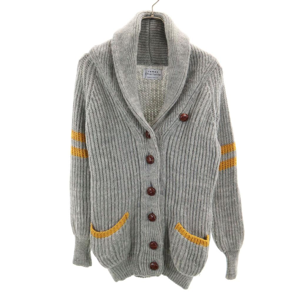 JAMES CHARLOTTE Long sleeve Cowichan jacket S gray Walnut button Women Used