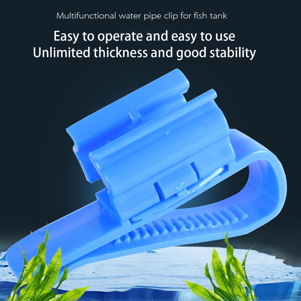 4 PCS Plastic Aquarium Tube Clamp Black Blue Fish Tank Water Pipe Mounting Clip Fish Tank