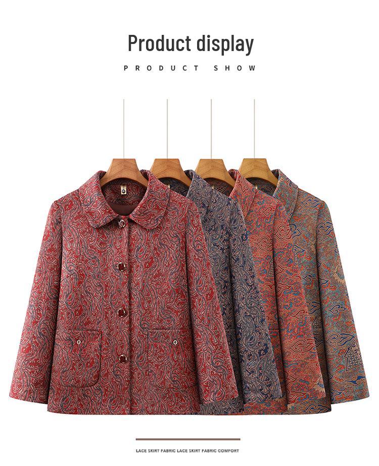 2026 Stylish Spring/Autumn Lapel Jacket for Middle-Aged and Elderly Women