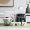 Panda suet jade porcelain kung fu travel tea set outdoor portable