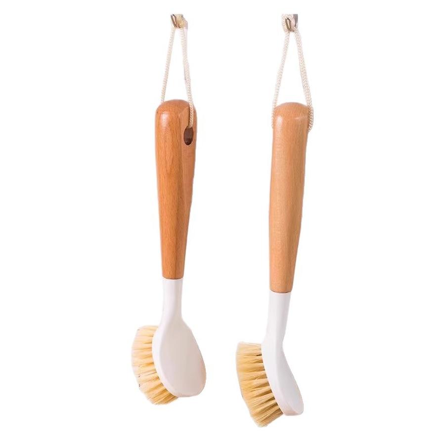 5 pcs Household Kitchen Brush Cleaning Gadget Long Handle Cleaning Brush for Pots and Pans, Bowl Scraper, Sisal