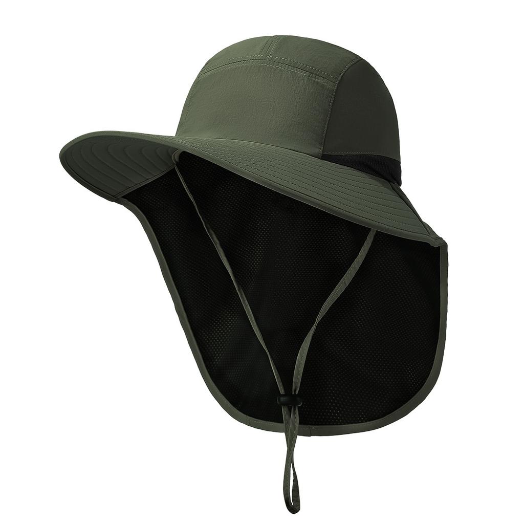 Outdoor Fisherman Hat Summer Large Brim Climbing Sun Protection Hat Sunshade Hat Quick-Dry Neck Protection Fishing Hat