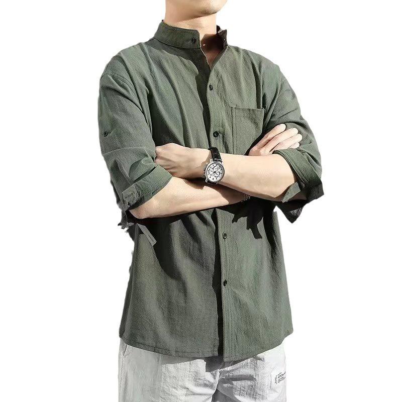 Men's Solid Color Sun Protection Jacket with Short Sleeve Shirt