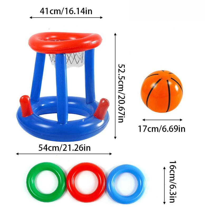 Inflatable Pool Basketball Set,Floating Swimming Ring & Beach Ball Games Summer Party Fun Favors Water Battle for Kids & Adults