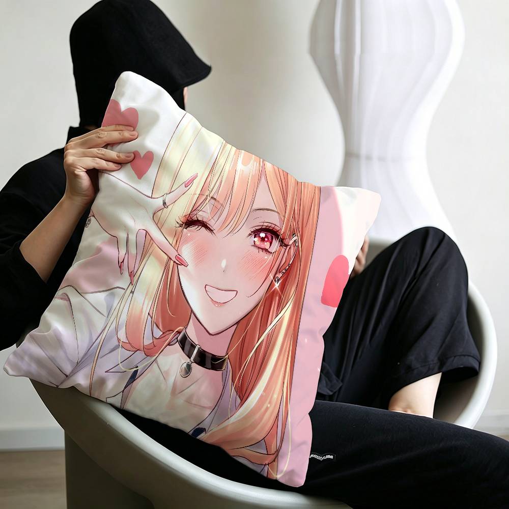 My DressUp Darling MMarin Kitagawa Pillowcase toon Gift Cushion Cover Bedroom Home Sofa Chair Seat Decor pillow case