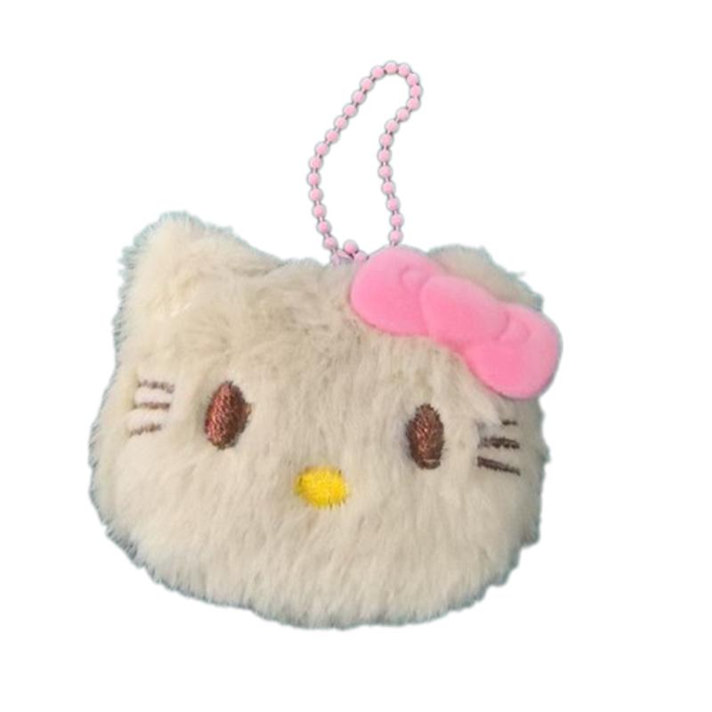 

Cartoon Sanrio Keychain Pendants Cute Black Pink Bow Hello Kitty Plush Doll Bag Decoration Sweet Accessories Girl Birthday Gifts белый
