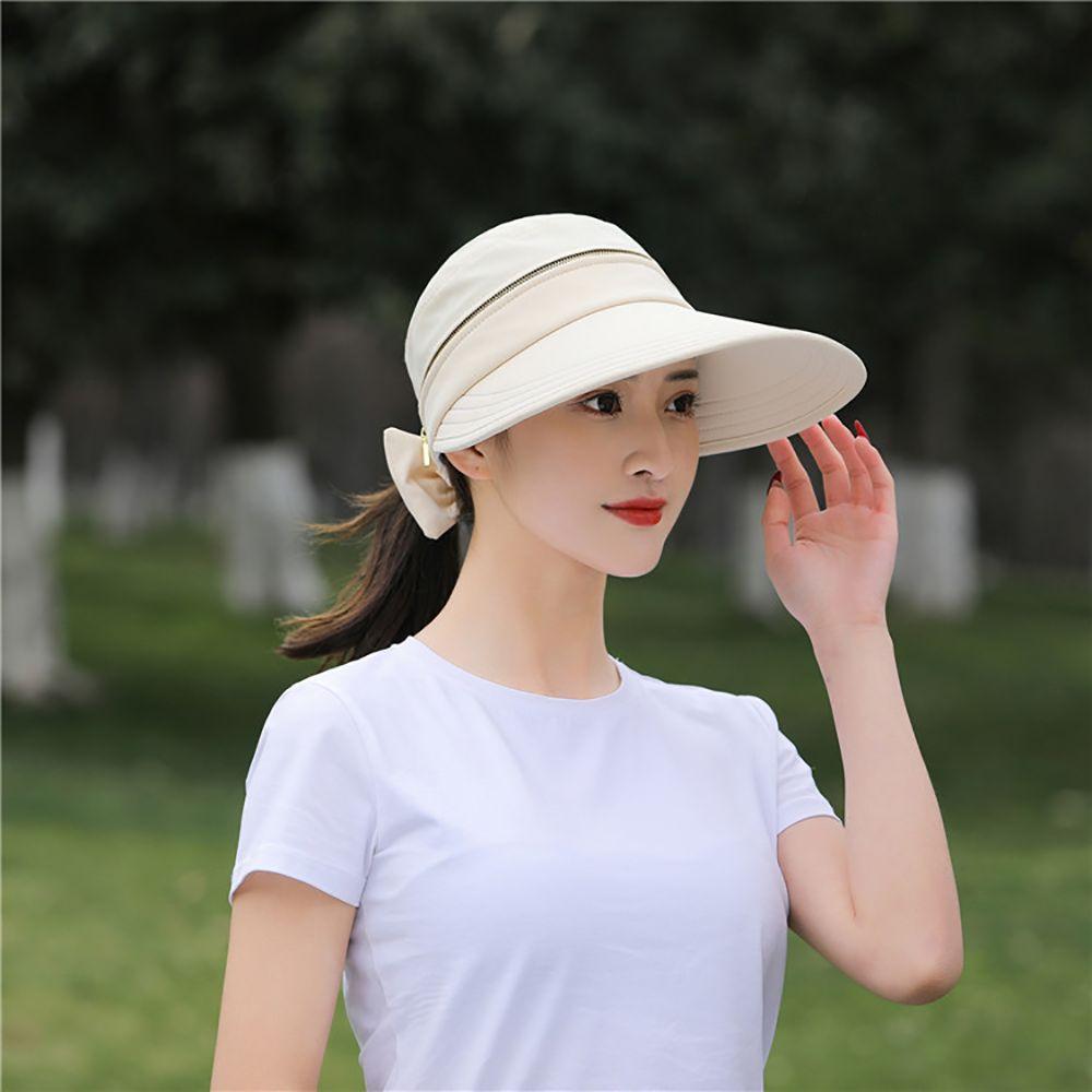 Beach Ladies Cycilng Big Brim Travel Empty Top Removable Sun Hat Women Cap Bucket Hat Fisherman Hat