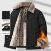 Men's Winter Warm Plus Velvet Cotton Jacket - Stylish Thickened Outerwear for Middle-Aged and Elderly