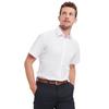 Russell Collection Mens Plain Herringbone Tailored Short-Sleeved Shirt