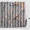 Grey Fashionable Golden Marble Patterned Bathroom Shower Curtain Waterproof