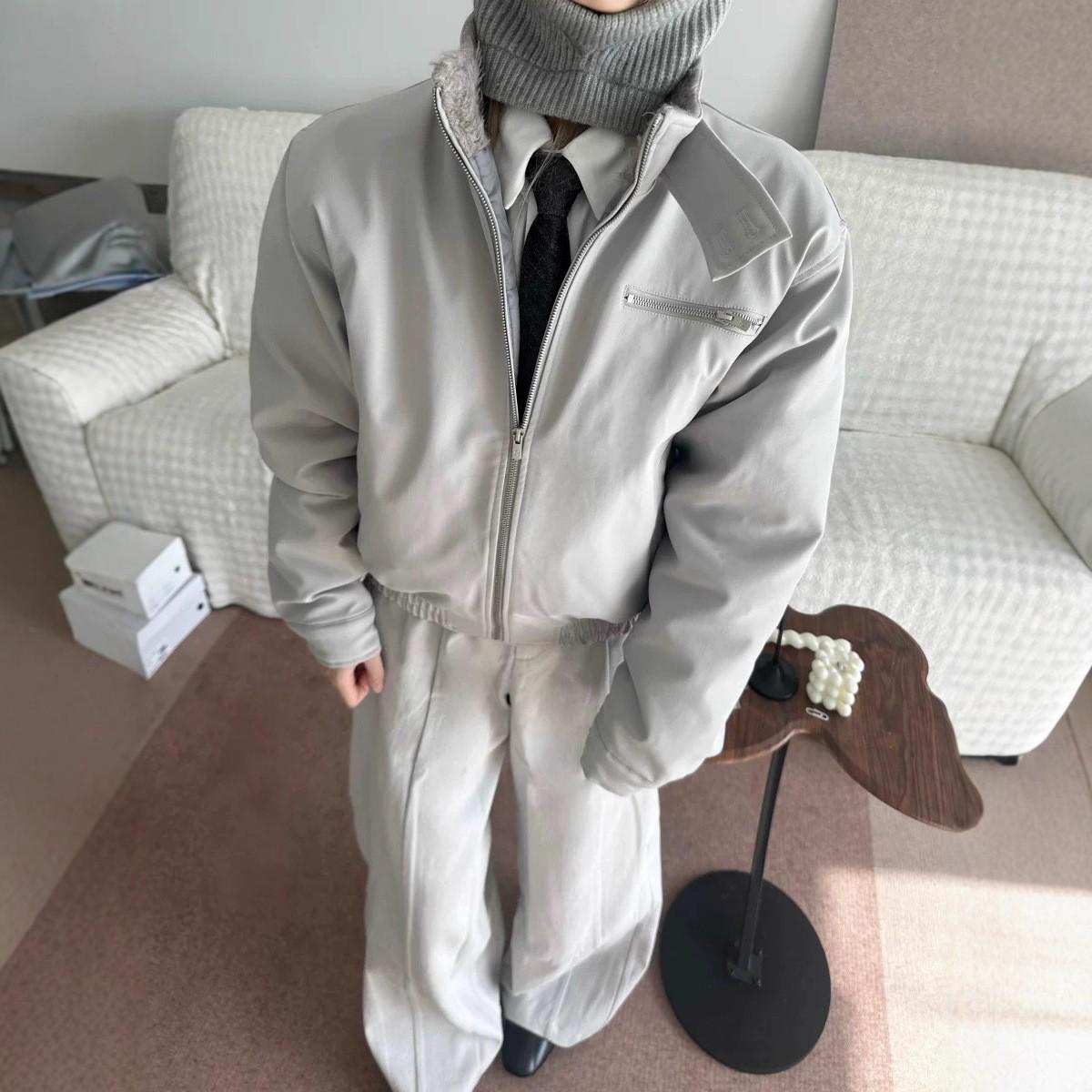 Мужская плотная хлопковая утепленная куртка-бомбер Харрингтон с меховым воротником L