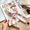 Women's spring and autumn silk scarf temperament versatile thin Internet celebrity Korean version light luxury fashion scarf high-end design small squ