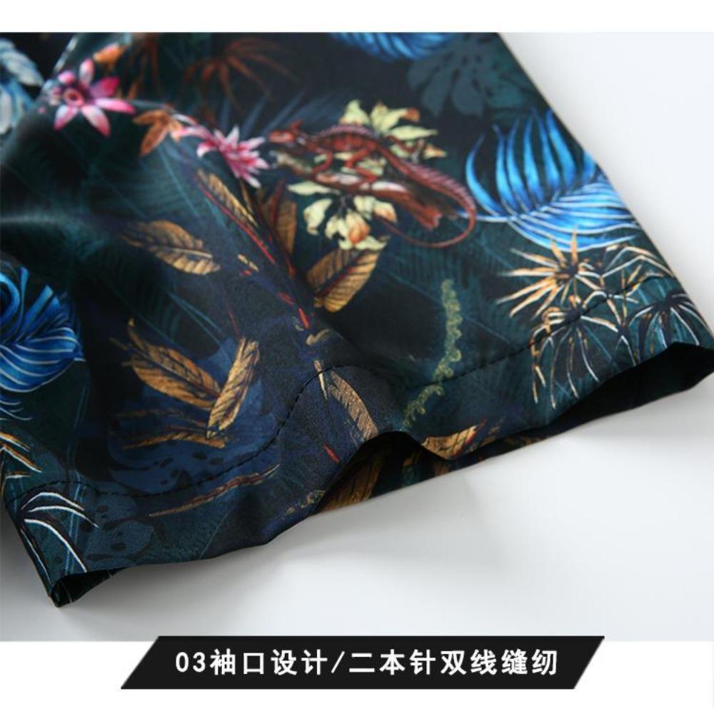 New Short-sleeved Floral Shirt for Men Fashionable and Handsome Loose Men's