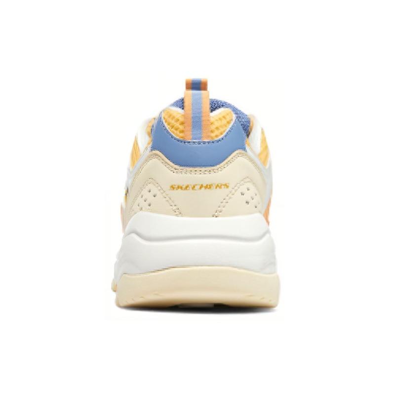 Skechers I-Conik Women White Yellow Low Top Dad Shoes Comfortable Cushioning Wear Resistant 8730066-WYL