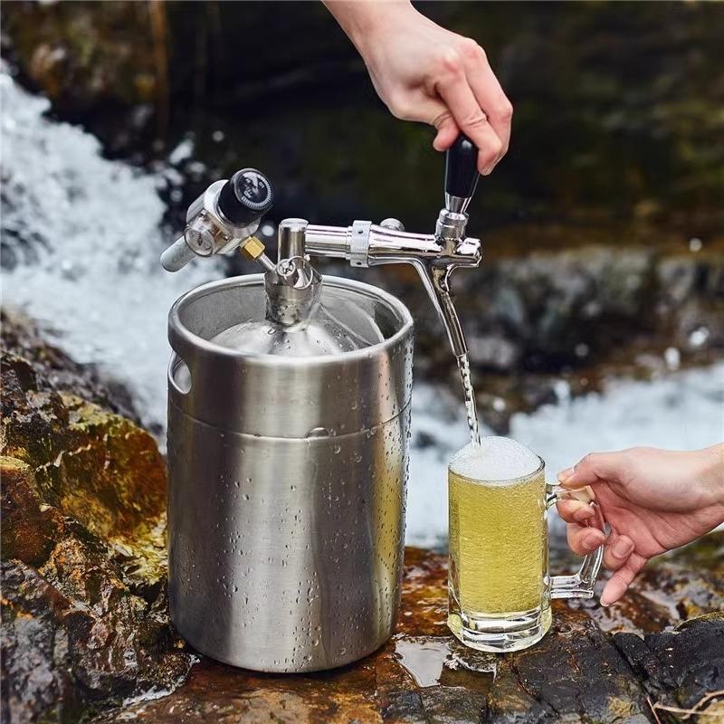 304 Stainless Steel Beer Kegs Tabletop Brewer Easy-to-operate Beater Suitable For Family Gatherings Bars And Outdoor Travel