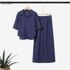 ZANZEA Women Short Sleeve Blouse and Pants Casual Two Piece Suit Sets