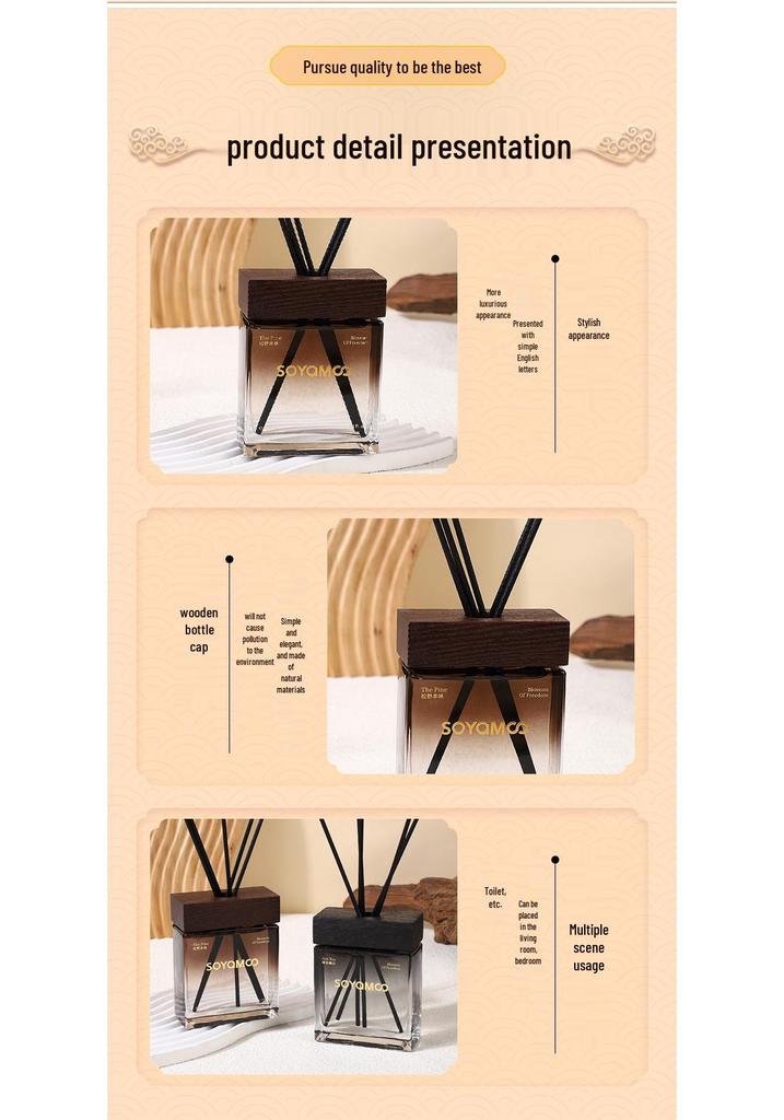 Wilderness Super Fang Flameless Aroma Diffuser: Long-Lasting Hotel Air Freshener with Rattan Sticks & Essential Oils