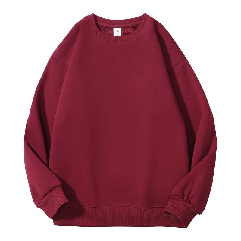 Mens Oversized Crewneck Sweatshirt Thick Fleece Lined Cotton Blend