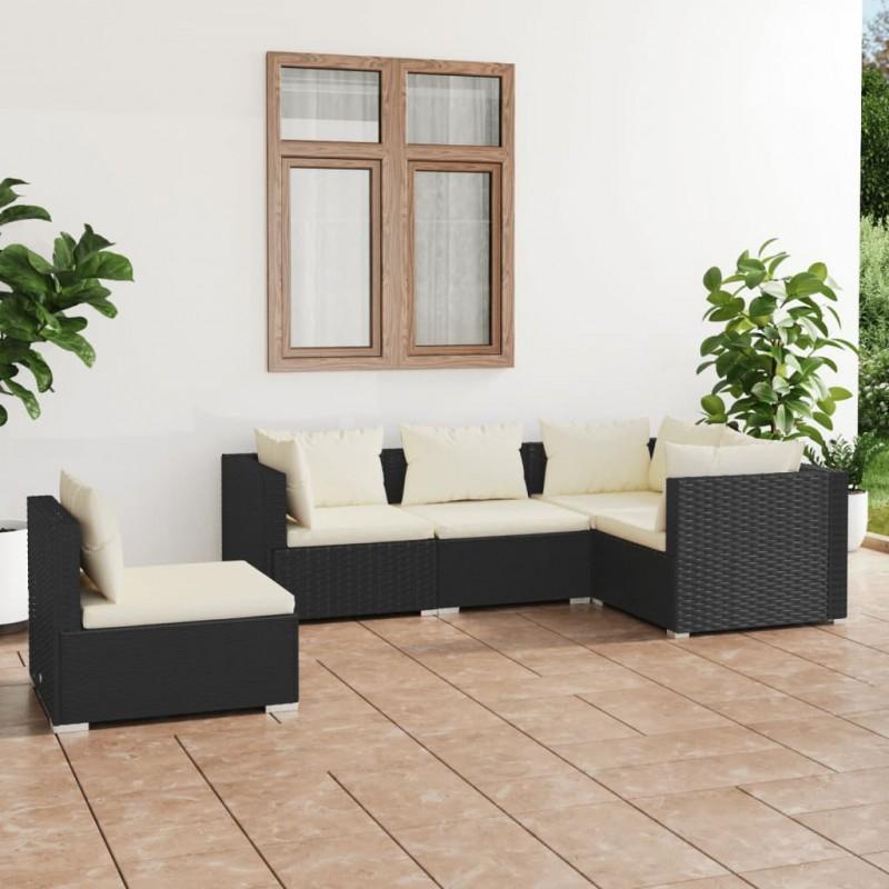 Day and Night - Day and Night 5-piece Garden Furniture Set and Black Synthetic Rattan Cushions