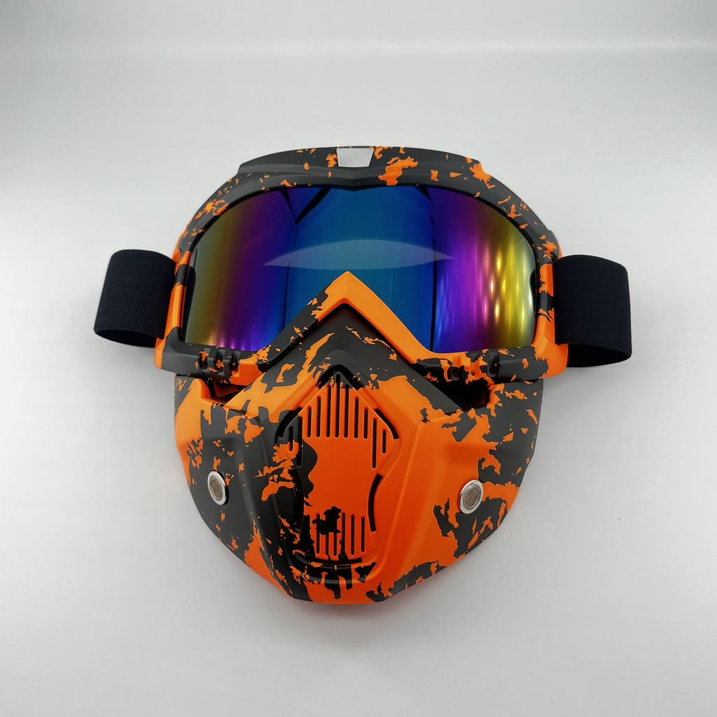 Windproof Outdoor Mask Glasses Men Off-road HD Lens MX MTB ATV Anti-Fog Full Face Protection Tactical Helmet Mask Adjustable