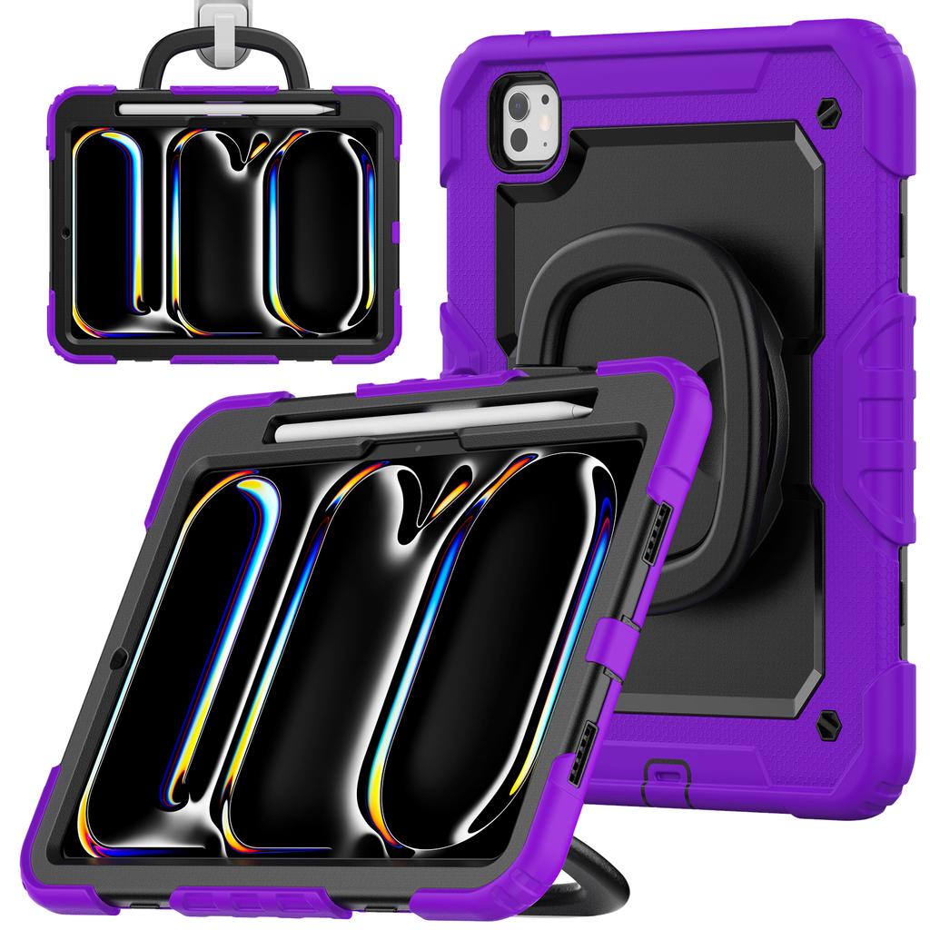 Rotating Stand Armor Case Universal For iPad Mini 7 2024 A17 Pro Mini 6 2021 8.3 A2993 A2995 A2568 With Handle Grip Hybrid Cover