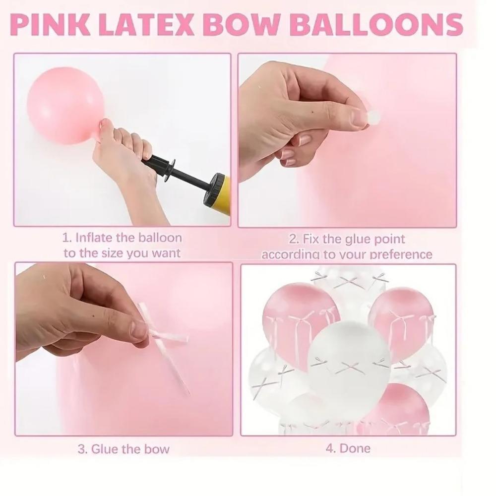 24 Zoll Rosa Schleife Ballon Transparent Party Dekoration Aluminiumfolienballon Verlobung Geburtstag