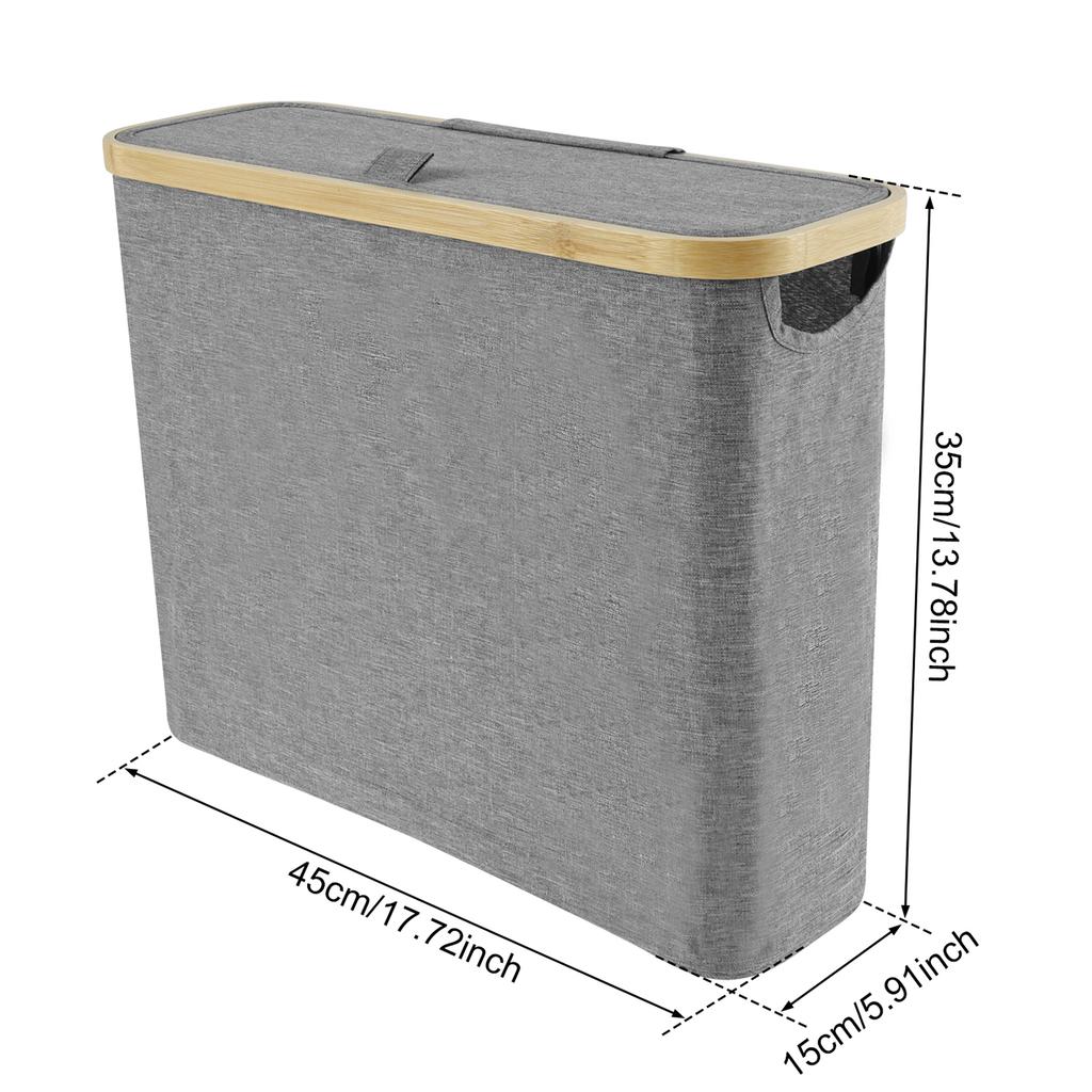 Bathroom Toilet Paper Basket Foldable Storage Box with Bamboo Lid Large Capacity Waterproof Tissue Organization Basket Dispenser