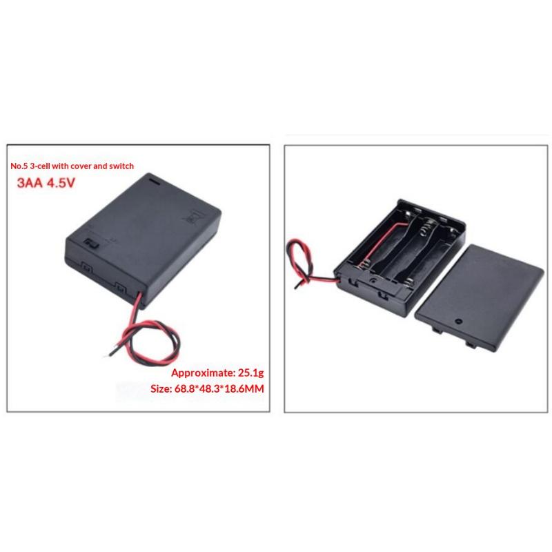 1/3Pcs Aa Battery Holder Storage Case Box With Switch And Cover For Aa Batteries Standard Container 1 2 3 4 6 8 Slots