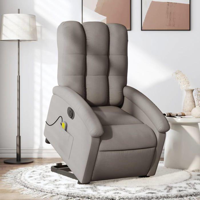 VidaXL Electric Massage Recliner, Relaxation Chair with Adjustable Backrest and Footrest, Seat of 3204136