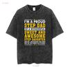 Funny Step Dad T Shirt Fathers Day Daughter Stepdad  vintage Washed Soft homme Top For Everyday Wear Breathable Unisex Slightly
