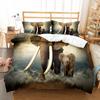 Colourful Cartoon Elephant Duvet Cover Set King Queen Size for Kids Boys Girls Bedding Set Cute Wild Animals Comforter Cover
