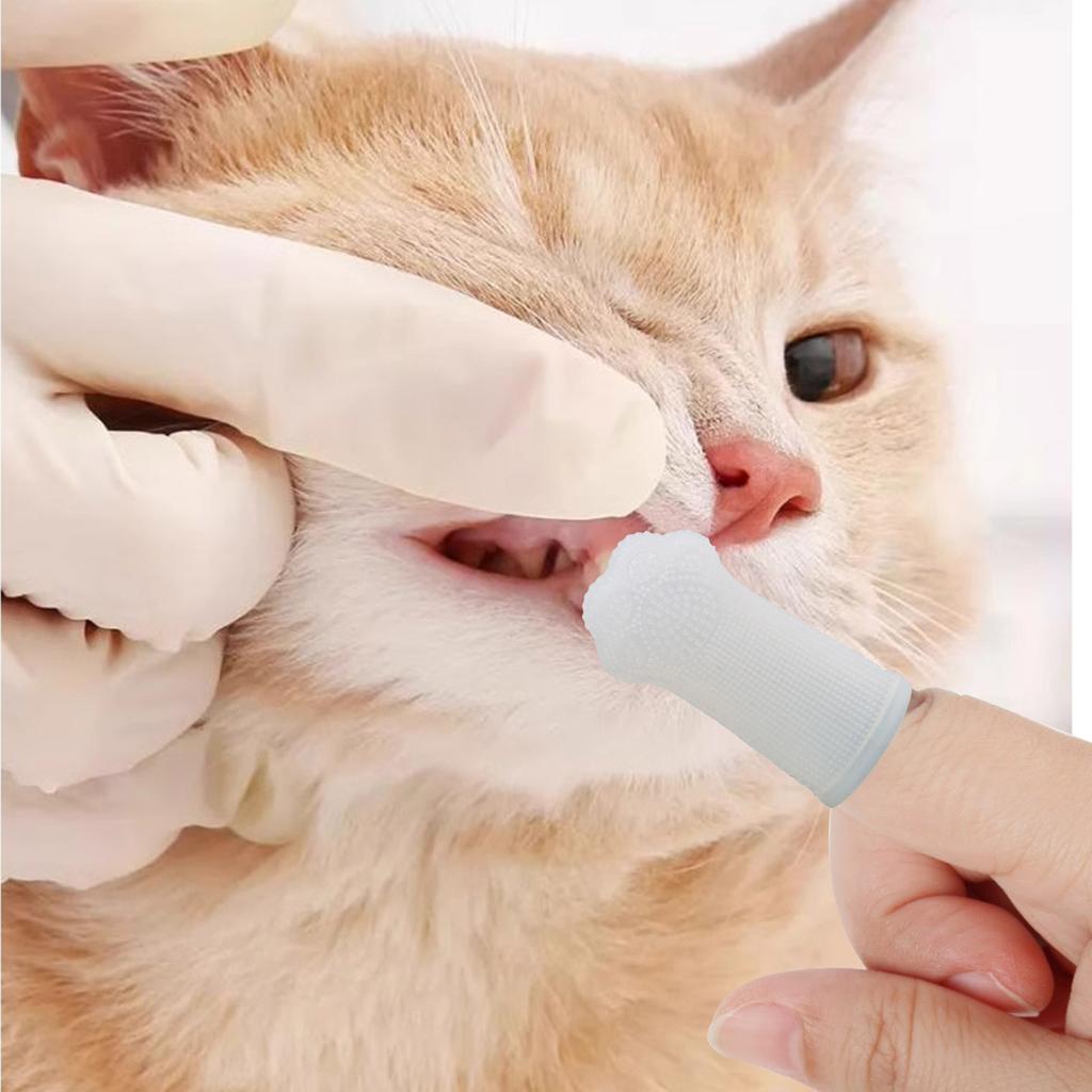 Silicone Pet Toothbrush, Cat Dog Finger Toothbrush, Pet Oral Cleaning Finger Cover