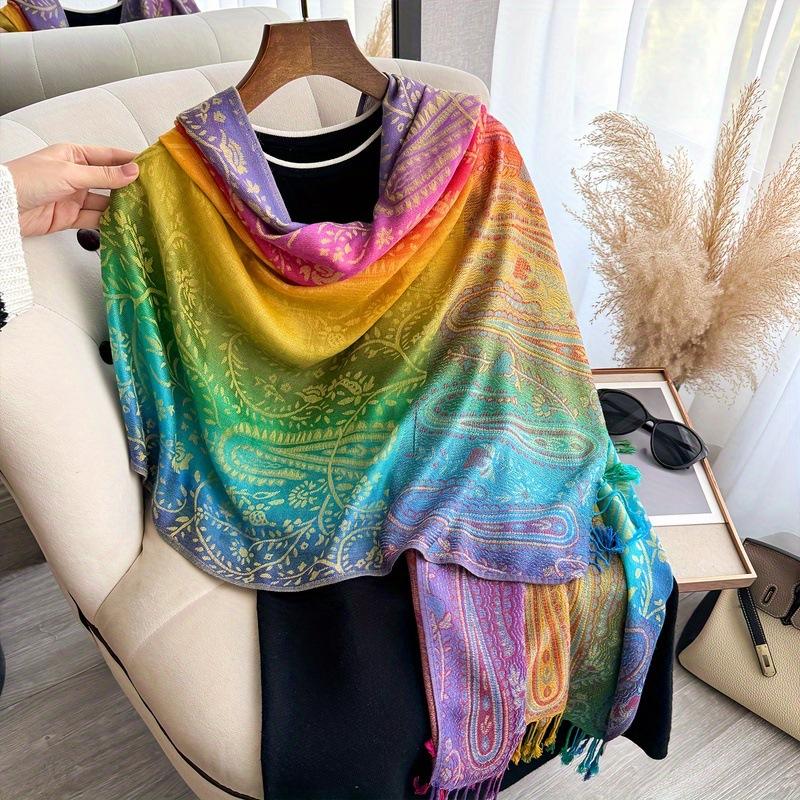 

Весенне-осенний смешанный шарф двойного назначения жаккардовый цвет длинный шарф дорожная фотография шаль женский платок 70*180cm разноцветный