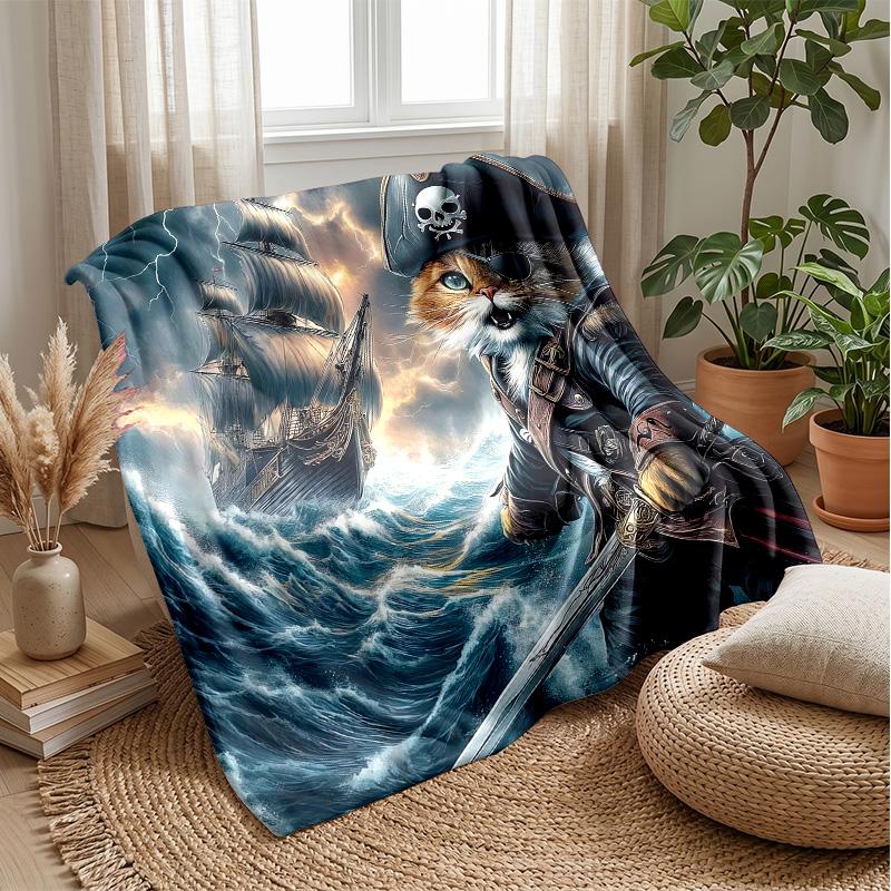 Pink Heart with Kitten and Flowers Theme blanket Lightweight Warm Flannel Blanket Decorative Throw Blanket for Home Decoration