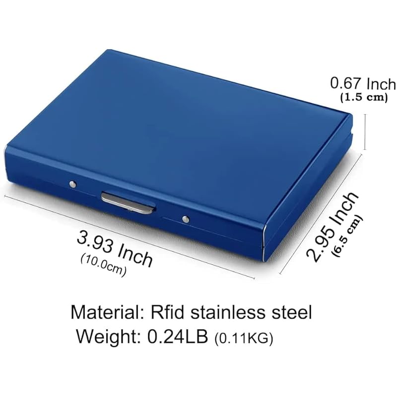 Stealodeal Blue Premium RFID Blocking Metal ATM/Credit/Debit 8 Slots for Men & Women Card Holder синий
