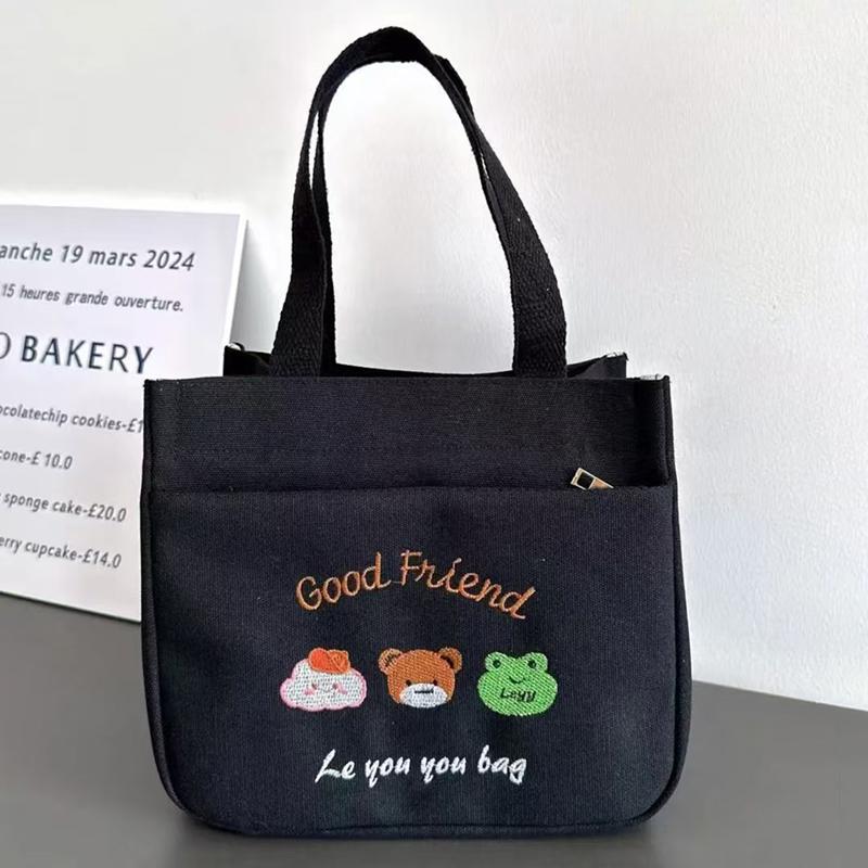 

Сумка для бенто с рисунком из мультфильмов и животных, большая вместимость, офисная сумка для ланча, сумка-тоут A1